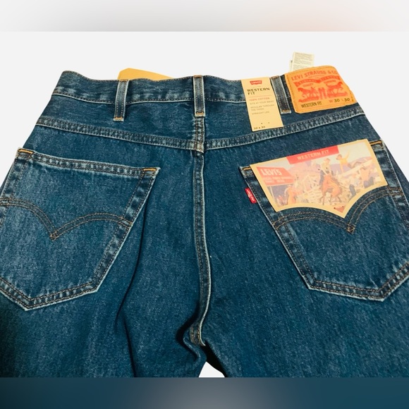 Levi's Western Fit Men's Dark Blue Relaxed Jeans. 100% Cotton - Picture 5 of 12